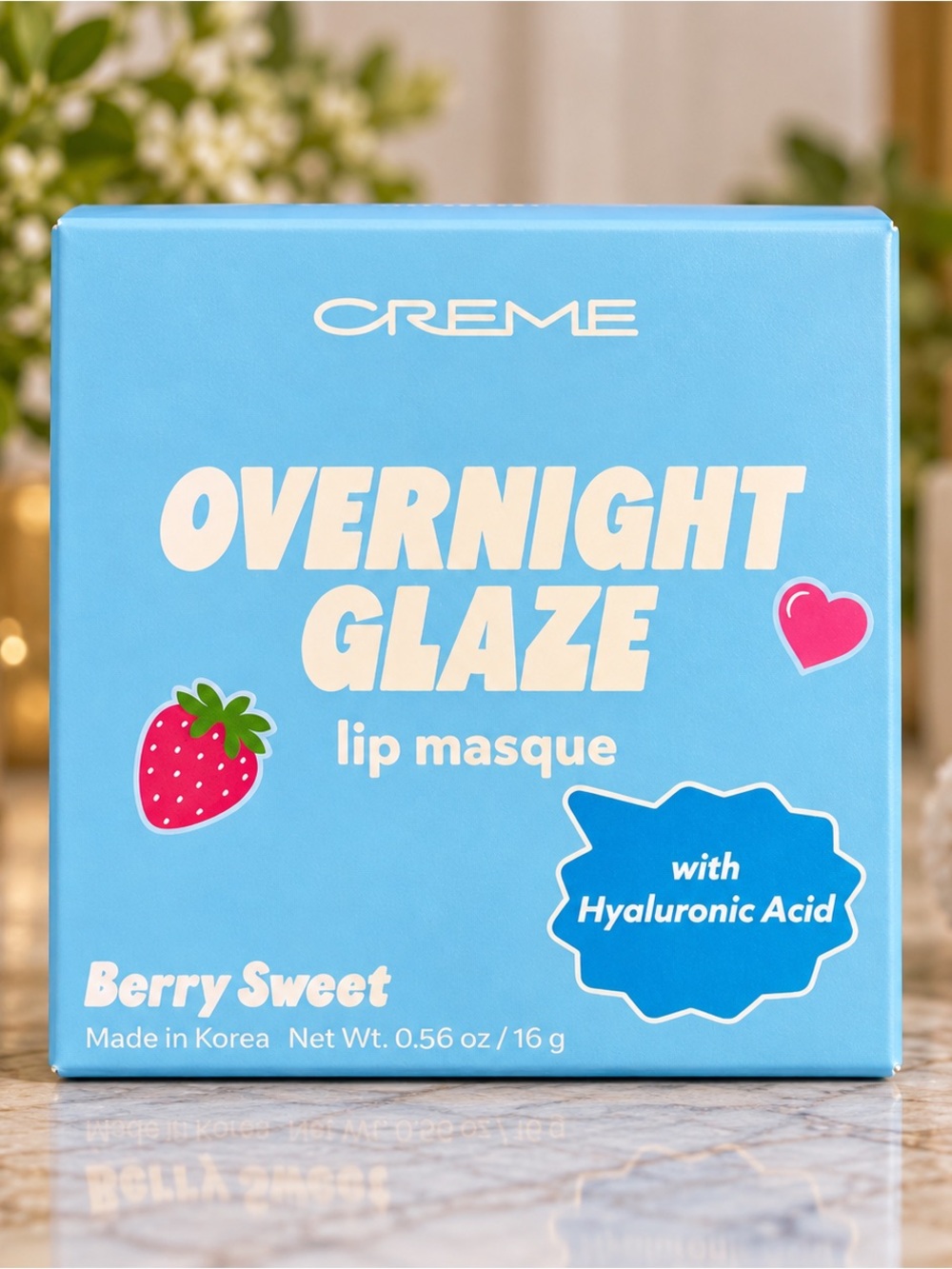 The Crème Shop Overnight Glaze Lip Masque Berry Sweet Hyaluronic Acid 0.56 oz